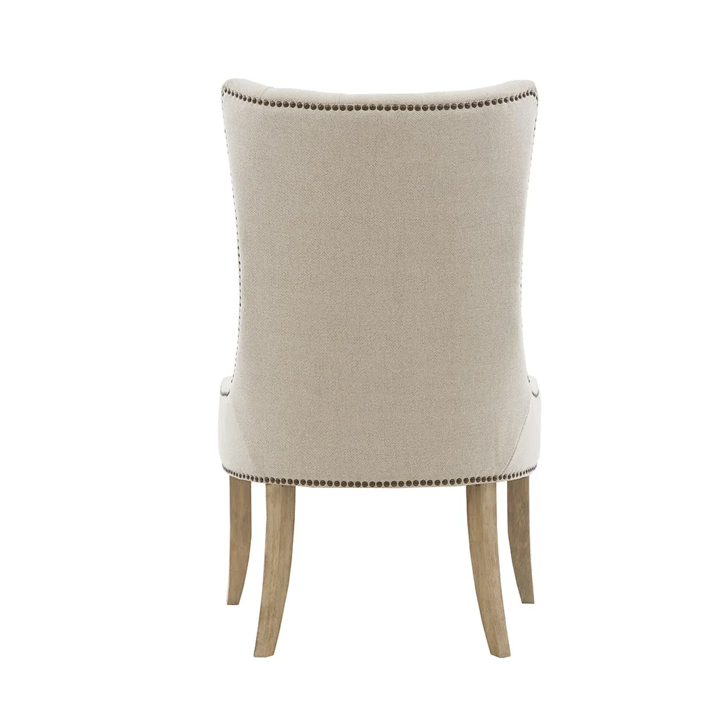 Madison Park Lucas Cream Button Tufted Captain Accent Chair