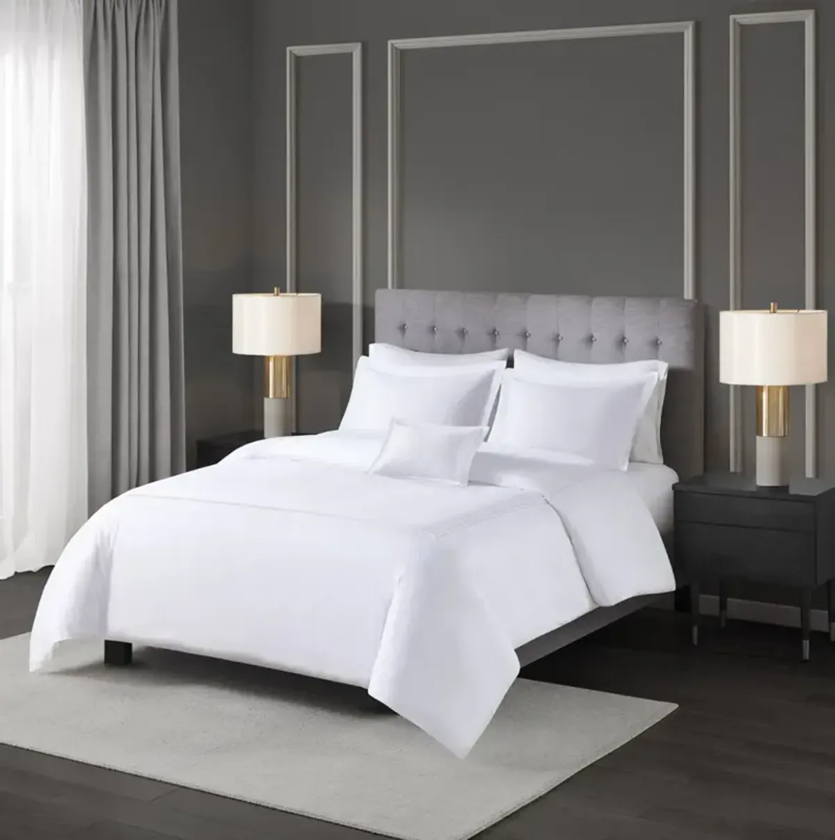 Madison Park Signature 500 Thread Count Luxury Collection White/White 100% Cotton Sateen Embroidered Duvet Cover Set