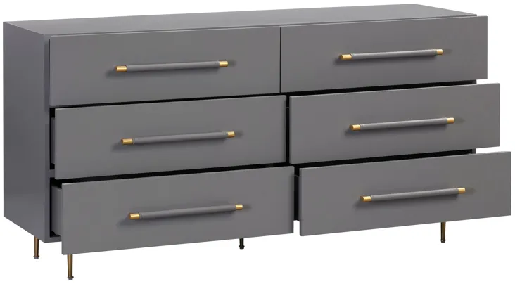 Trident Grey 6-Drawer Dresser