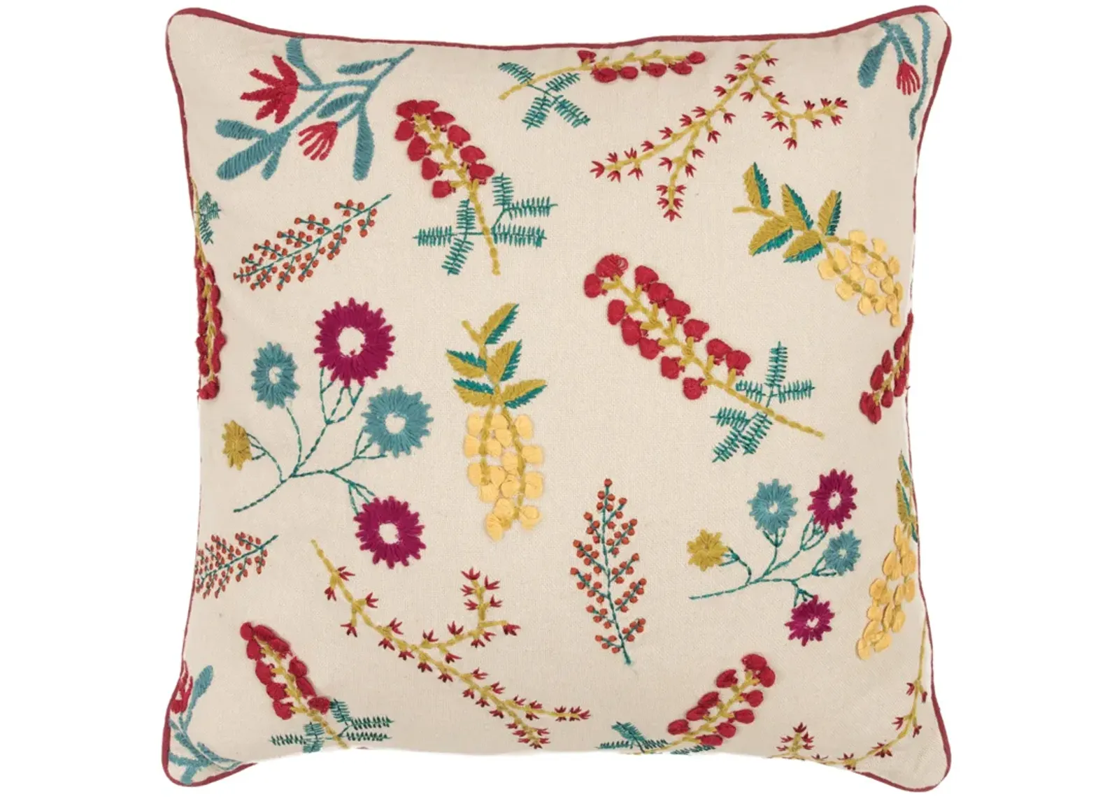 Floral Red Pillow