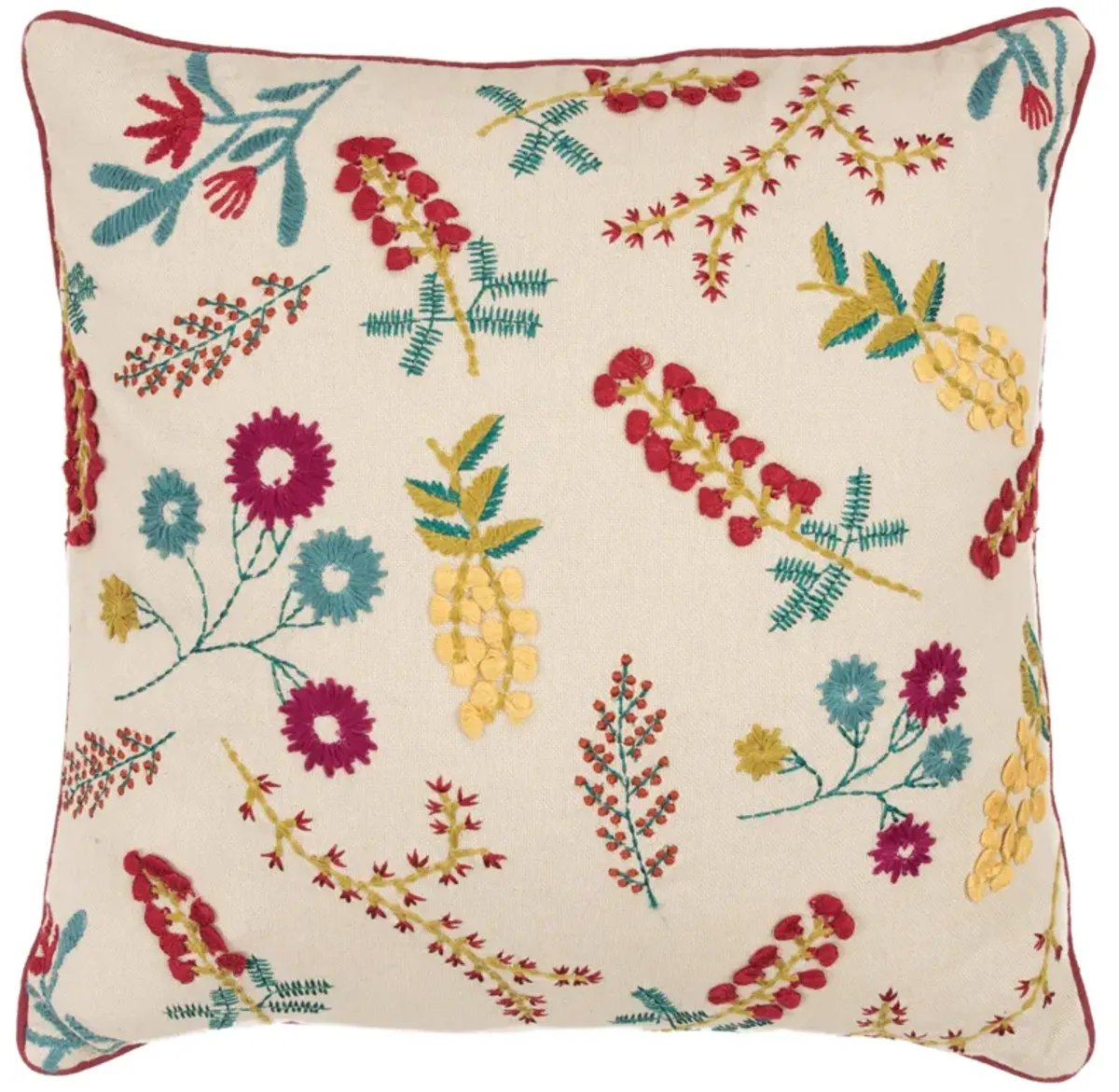 Floral Red Pillow