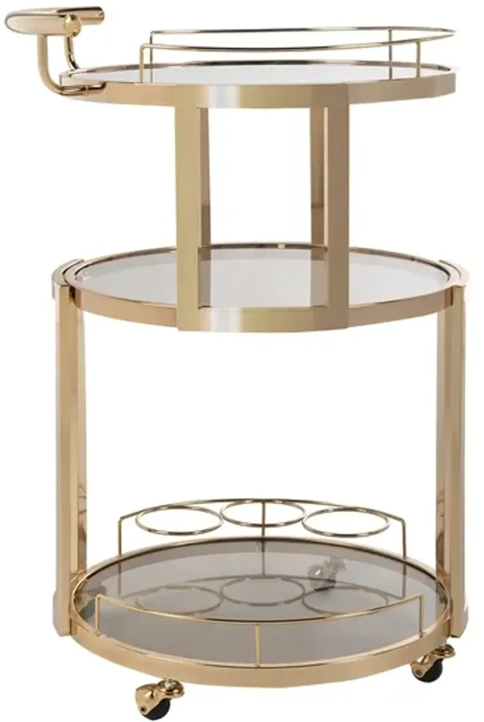 RIO 3 TIER ROUND BAR CART AND WINE RACK