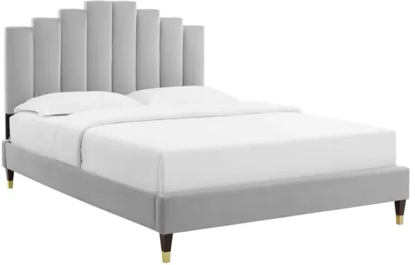 Elise Full Performance Velvet Platform Bed