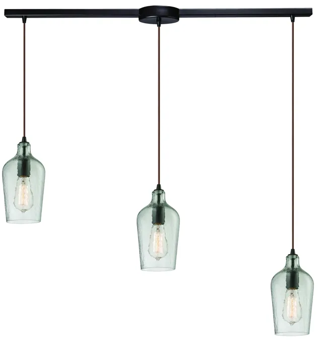 Hammered Glass Configurable Multi Pendant - Oil Rubbed Bronze