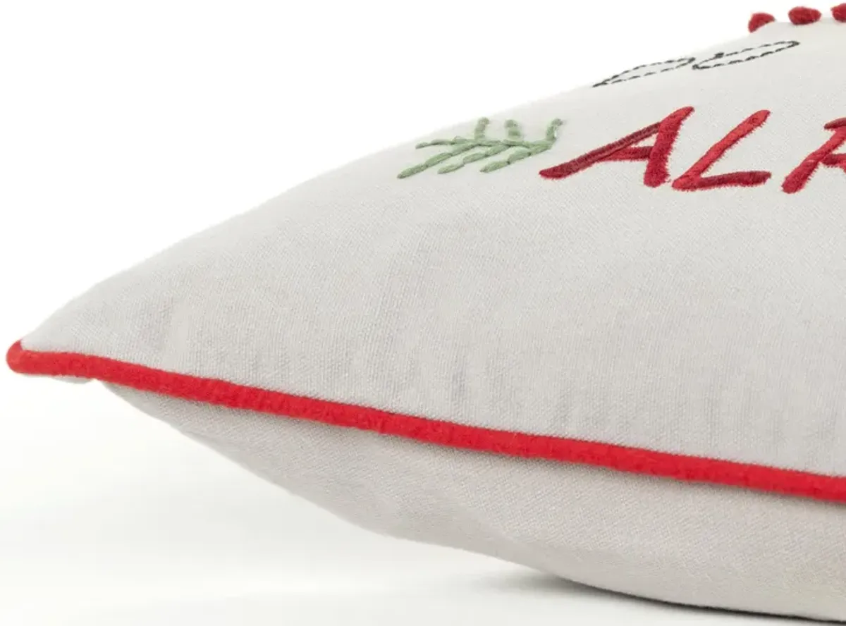 HOLIDAY 2021 Sentiment Grey Pillow