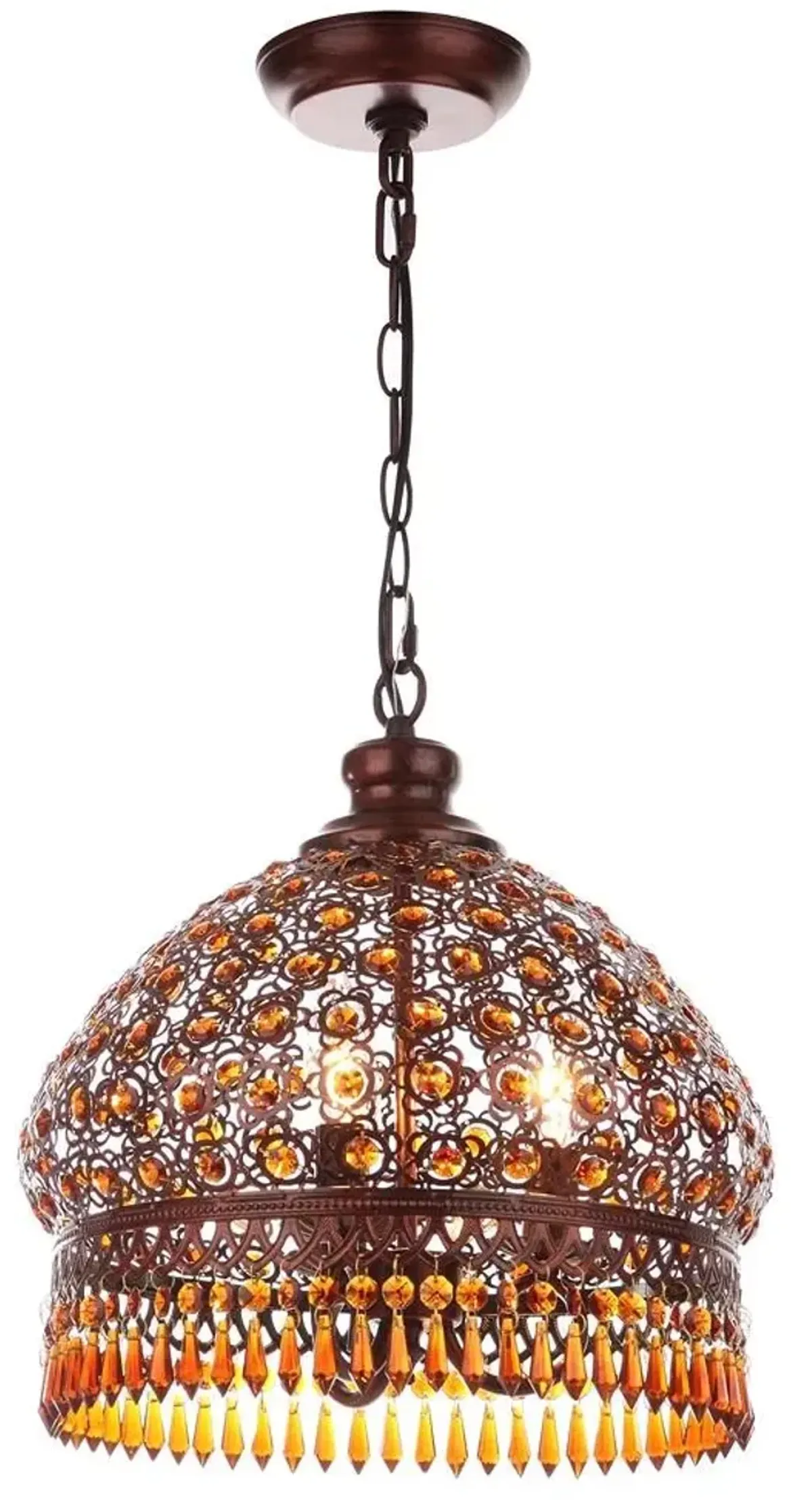 Sultan Jeweled 3 Light Bronze 13.5-Inch Dia Pendant