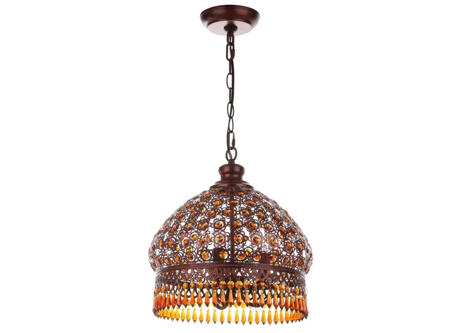 Sultan Jeweled 3 Light Bronze 13.5-Inch Dia Pendant