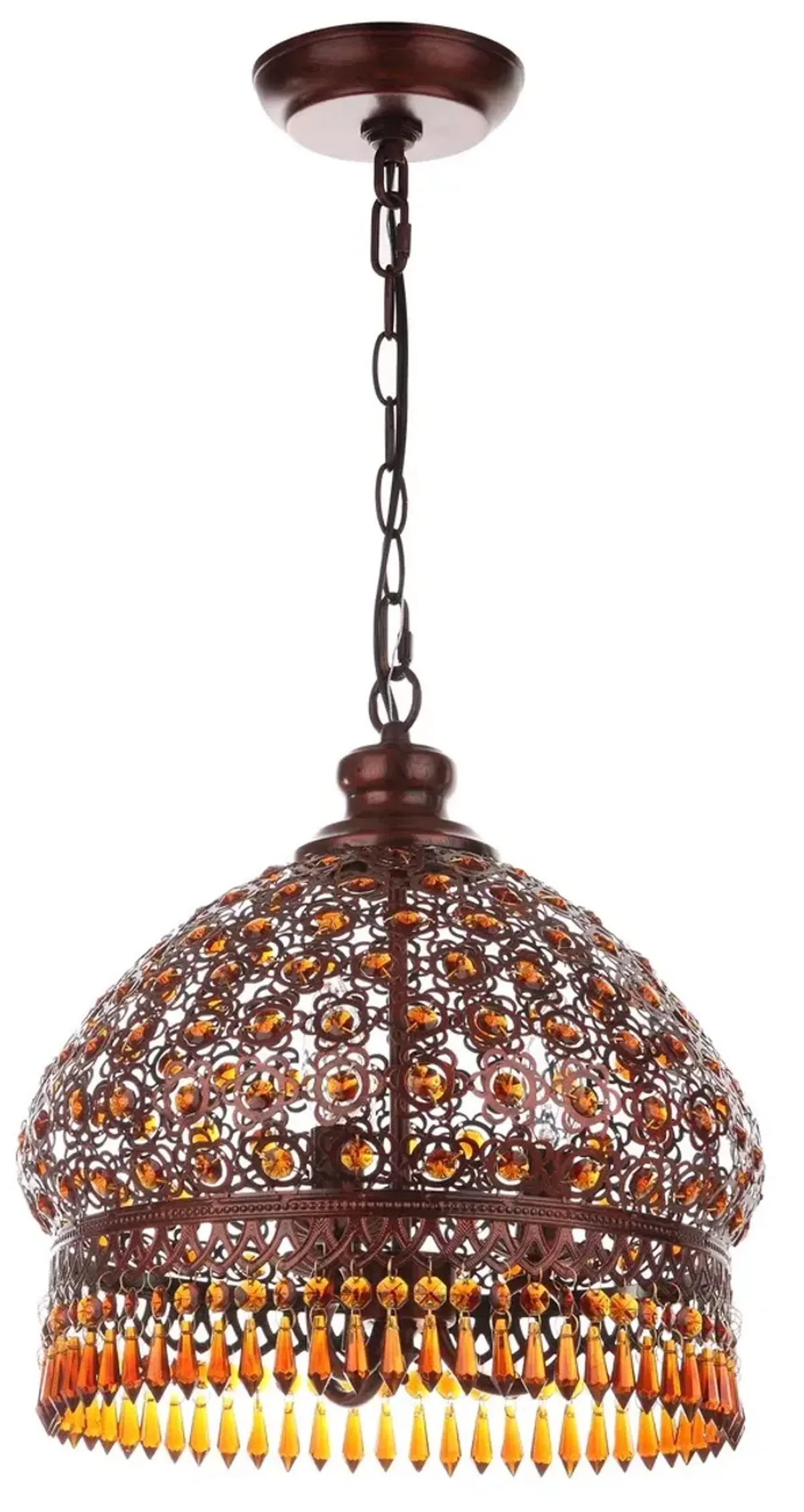 Sultan Jeweled 3 Light Bronze 13.5-Inch Dia Pendant