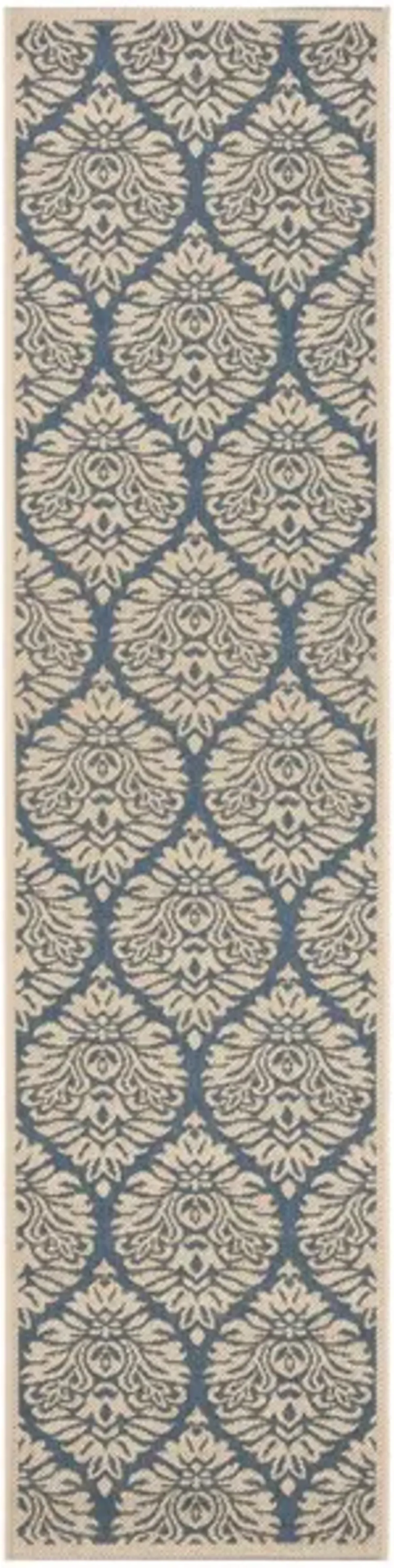 LINDEN 135 Collection LND135M-28 Blue / Creme 2'-2" X 8'