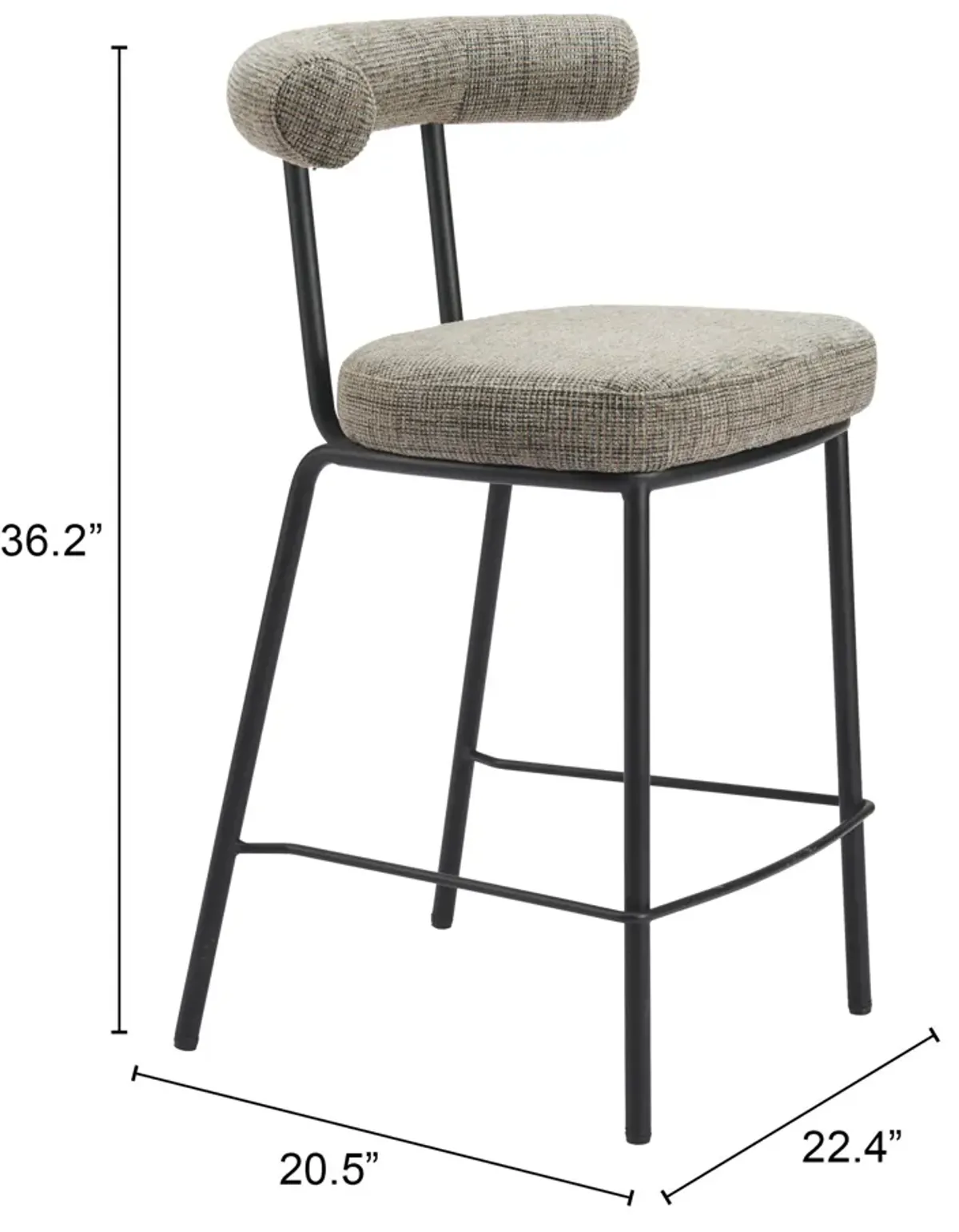 Kede Counter Stool Green Tweed