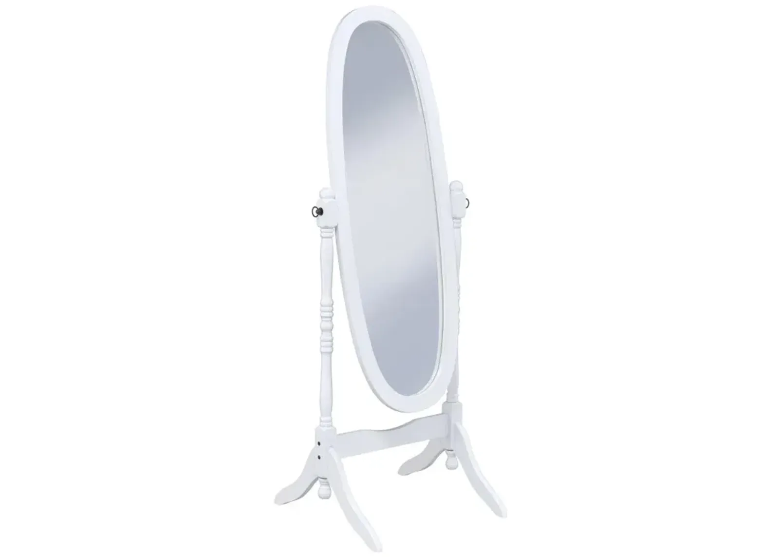 Adlington Oval Cheval Mirror White