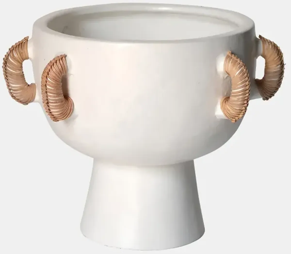 Eared Bowl On Stand Vase