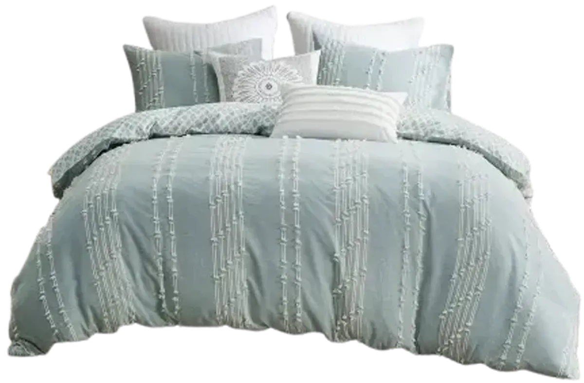 Kara 3 Piece Jacquard Duvet Cover Set