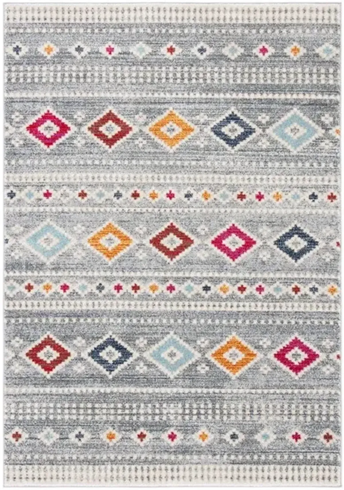 Adirondack Contemporary Grey / Beige 6' X 6' Square Powerloomed Rug