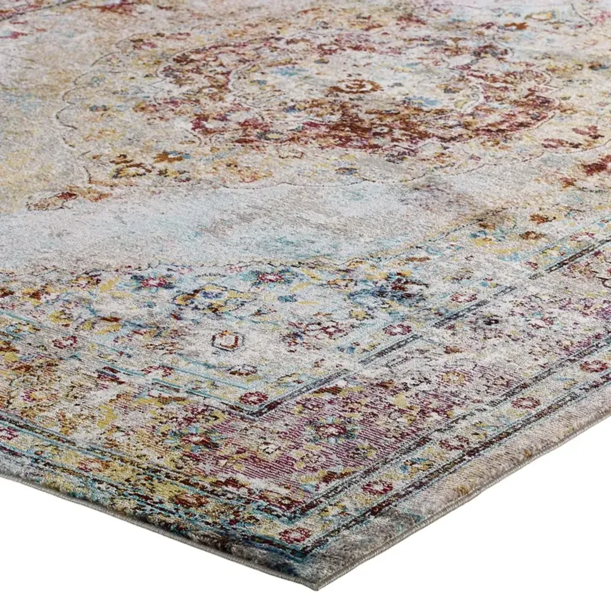 Success Merritt Transitional Distressed Floral Persian Medallion 4x6 Area Rug