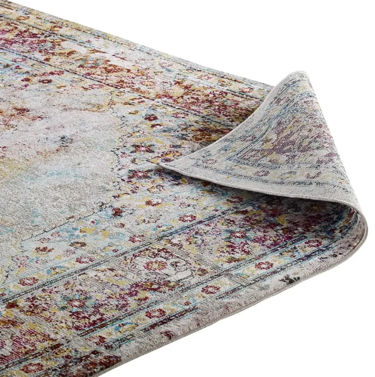 Success Merritt Transitional Distressed Floral Persian Medallion 4x6 Area Rug