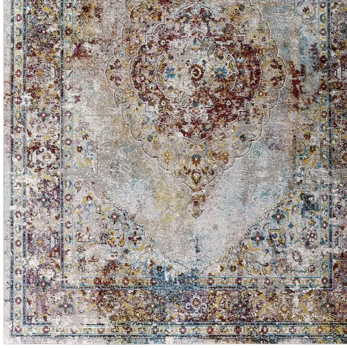 Success Merritt Transitional Distressed Floral Persian Medallion 4x6 Area Rug