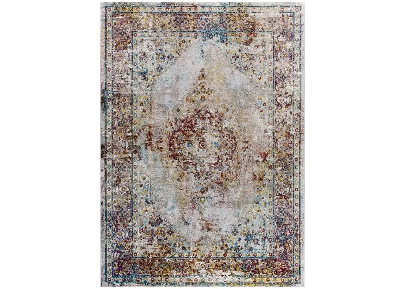 Success Merritt Transitional Distressed Floral Persian Medallion 4x6 Area Rug