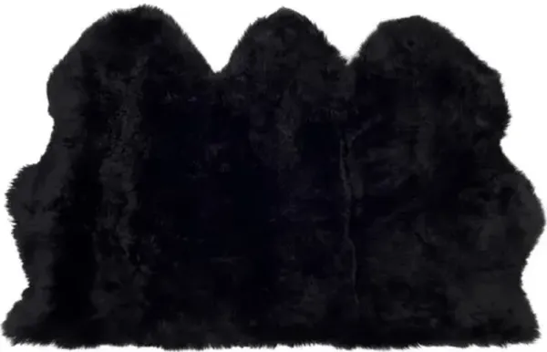 SHEEP SKIN 121 Black  3' X 5' Small Rectangle Rug