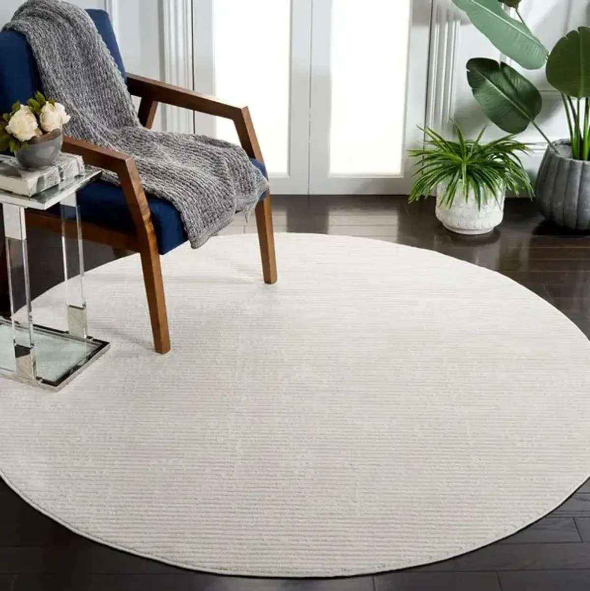 WHISPER 562 Beige 6'-7' X 6'-7' Round Round Rug