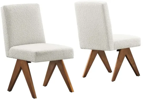 Lyra Boucle Fabric Dining Room Side Chair - Set of 2