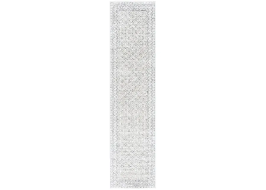 Brentwood 899 Ivory / Grey 2' X 12' Runner Powerloomed Rug