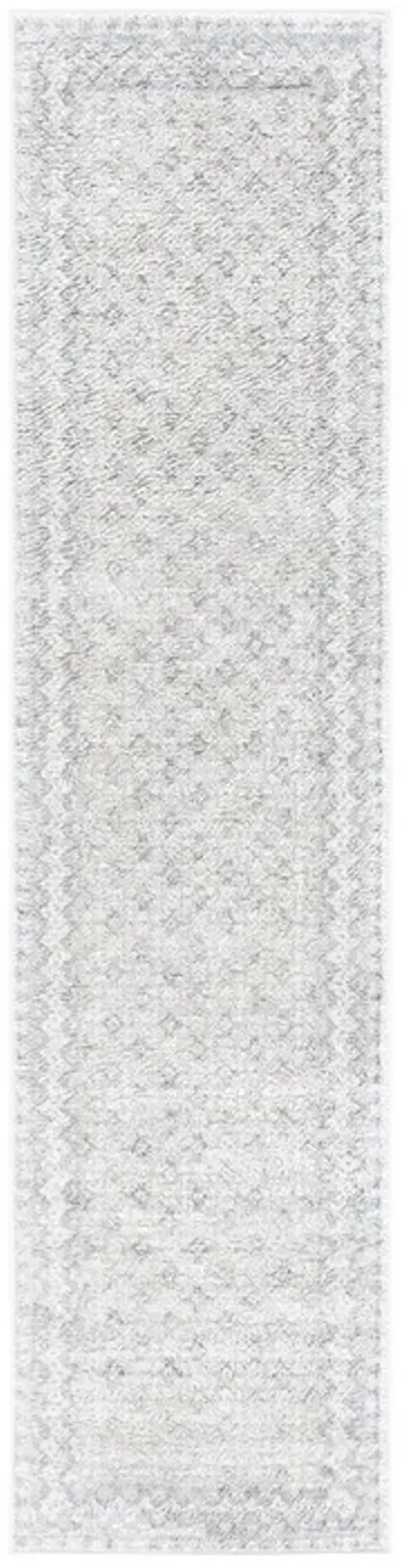 Brentwood 899 Ivory / Grey 2' X 12' Runner Powerloomed Rug