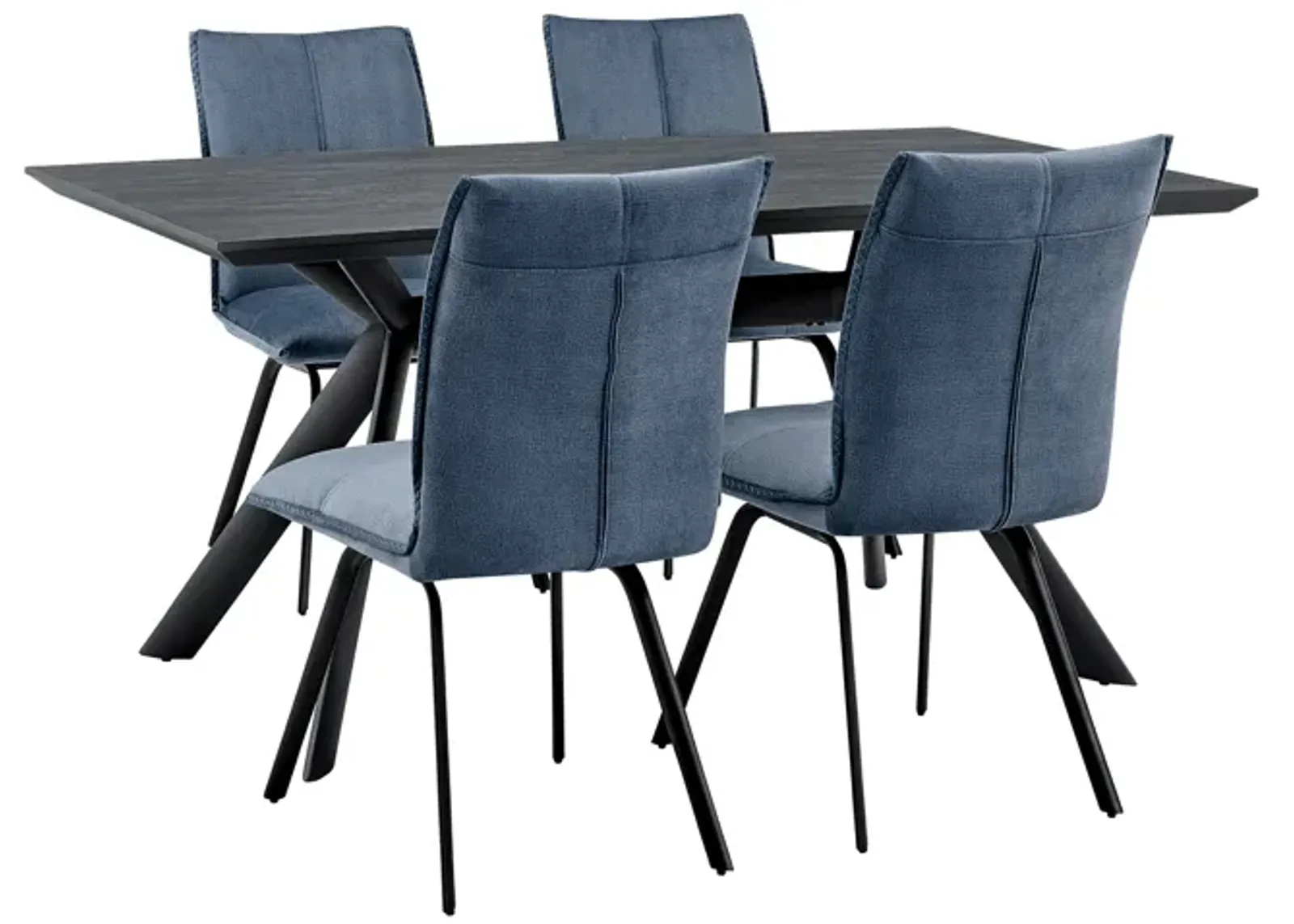 Margot and Blue Rylee 5 Piece Modern Rectangular Dining Set