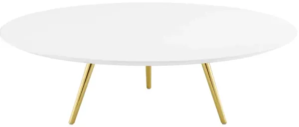 Lippa 47" Round Wood Top Coffee Table with Tripod Base