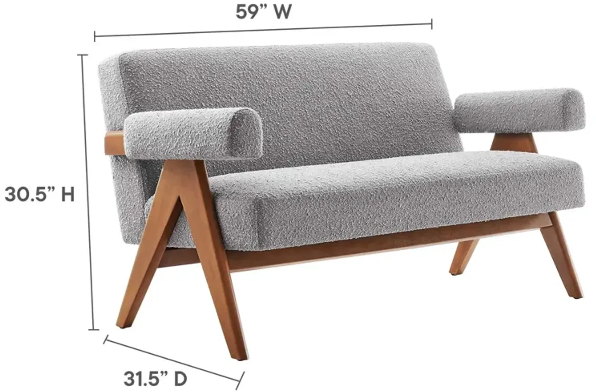 Lyra Boucle Fabric Loveseat