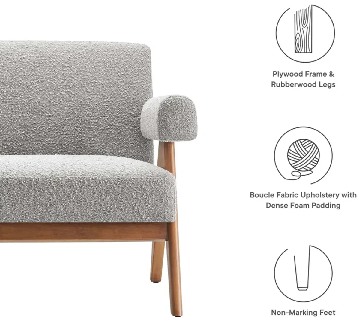 Lyra Boucle Fabric Loveseat