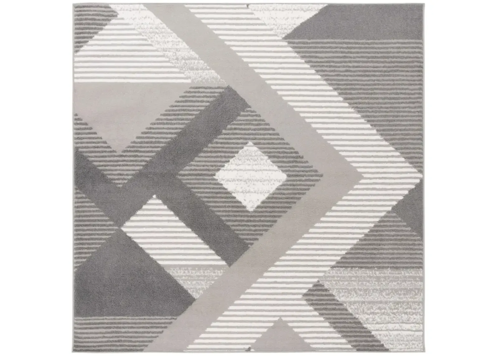 PYRAMID 240 GREY  6'-7' x 6'-7' Square Square Rug