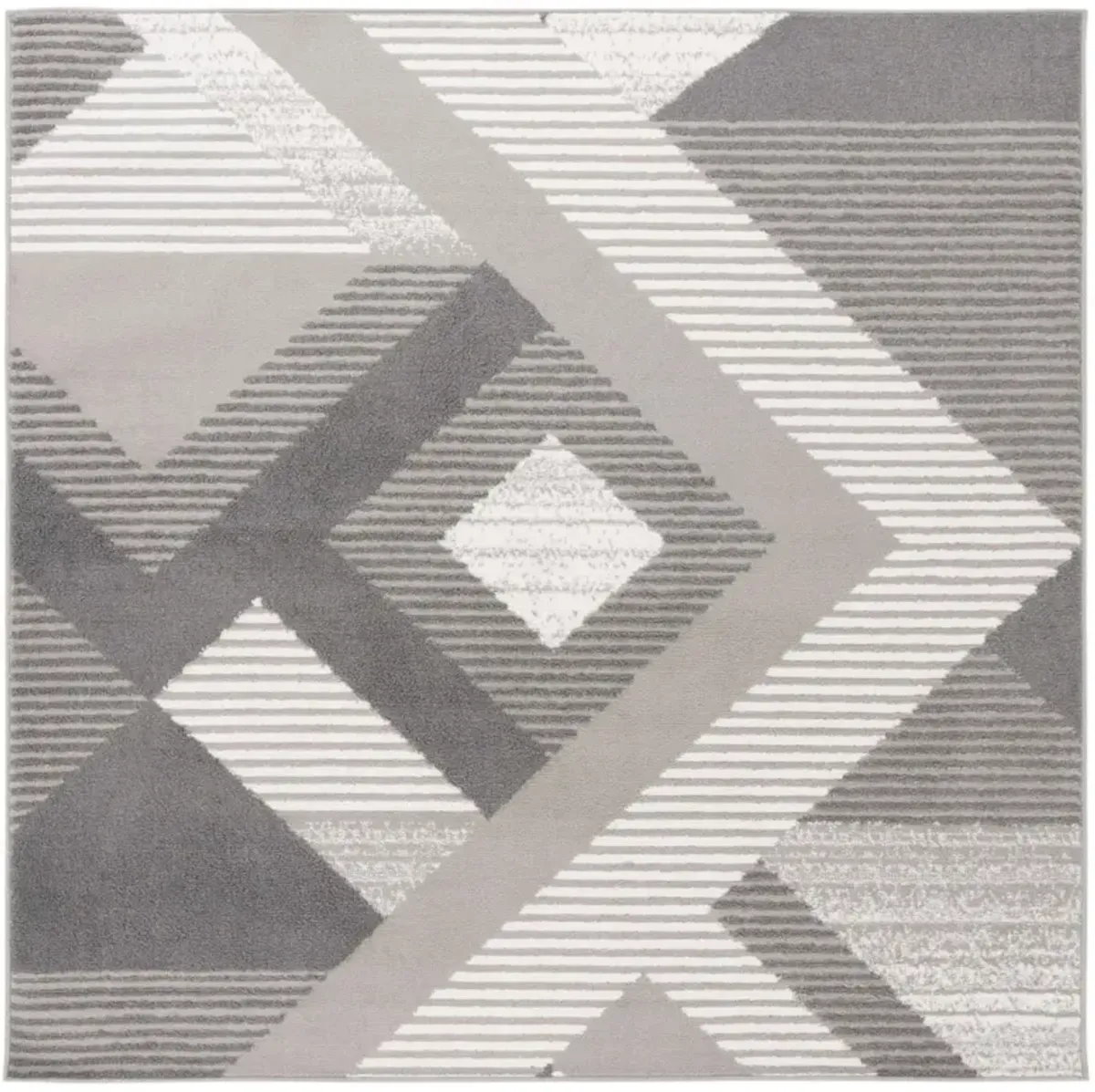 PYRAMID 240 GREY  6'-7' x 6'-7' Square Square Rug