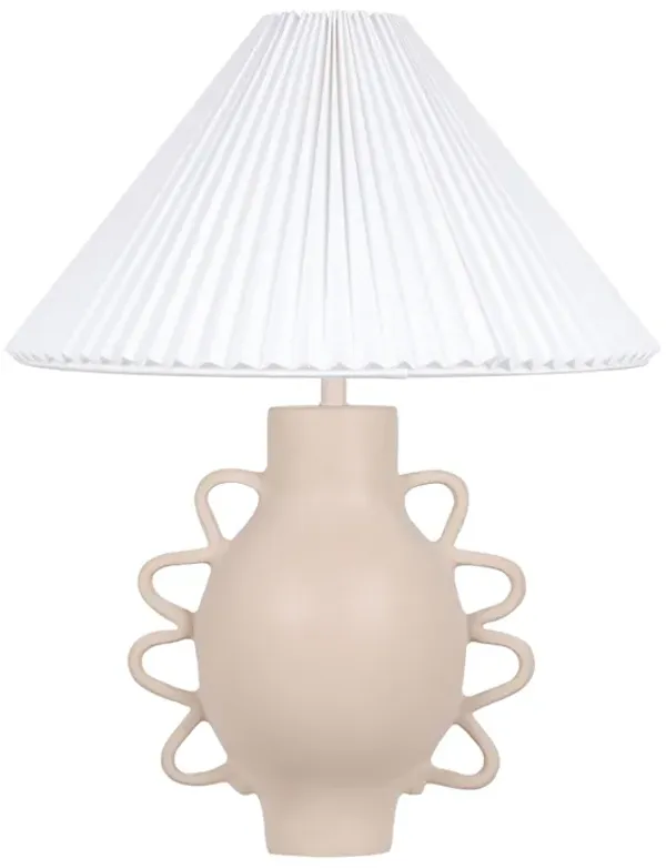 Hazza Cream Pleated Table Lamp
