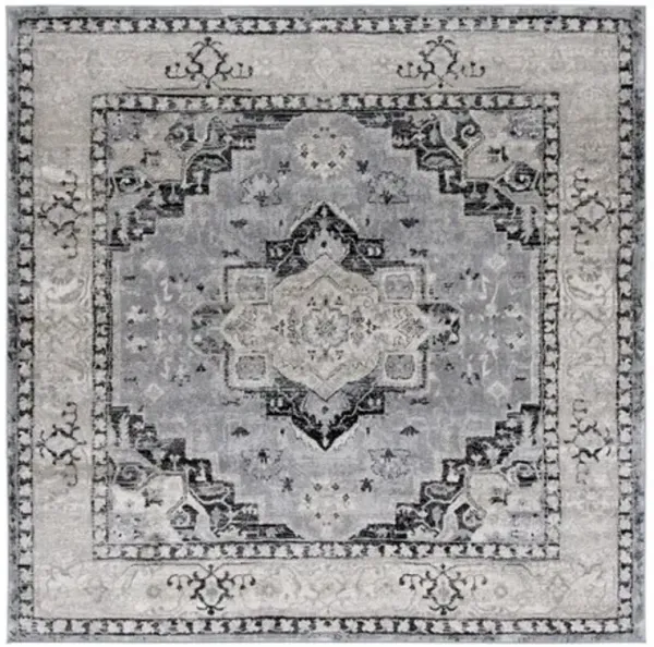 Brentwood 851 Silver / Black 6'-7" X 6'-7" Square Square Powerloomed Rug