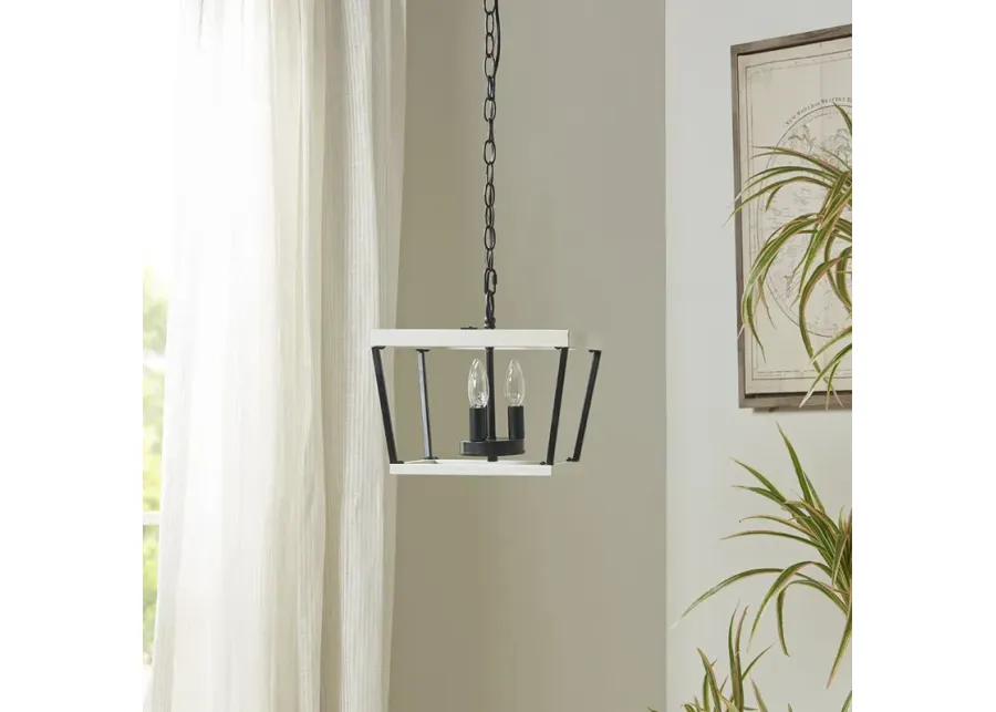 INK+IVY Adele White/Black Farmhouse Metal Pendant