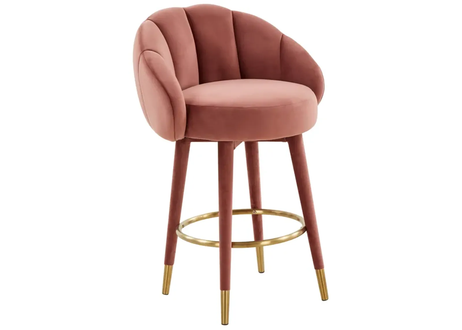 Myla Salmon Swivel Counter Stool