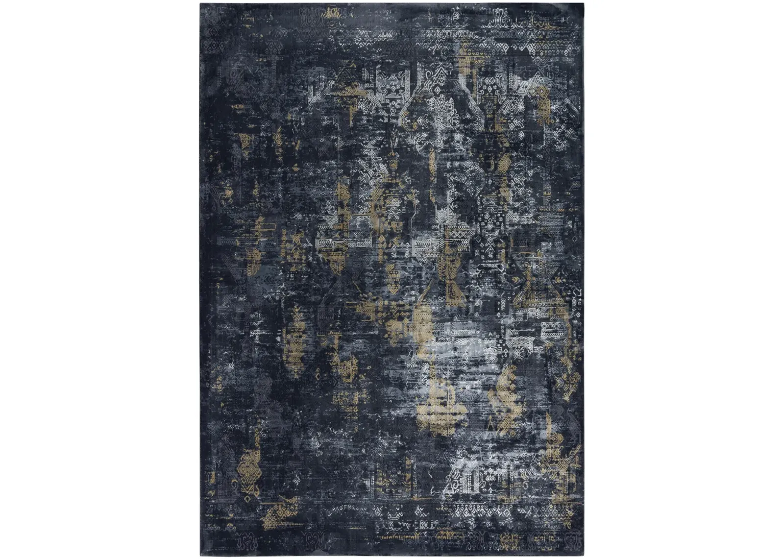 Emerge Gray/Black  Polyester 5'3" x 7'6" Rectangle Rug