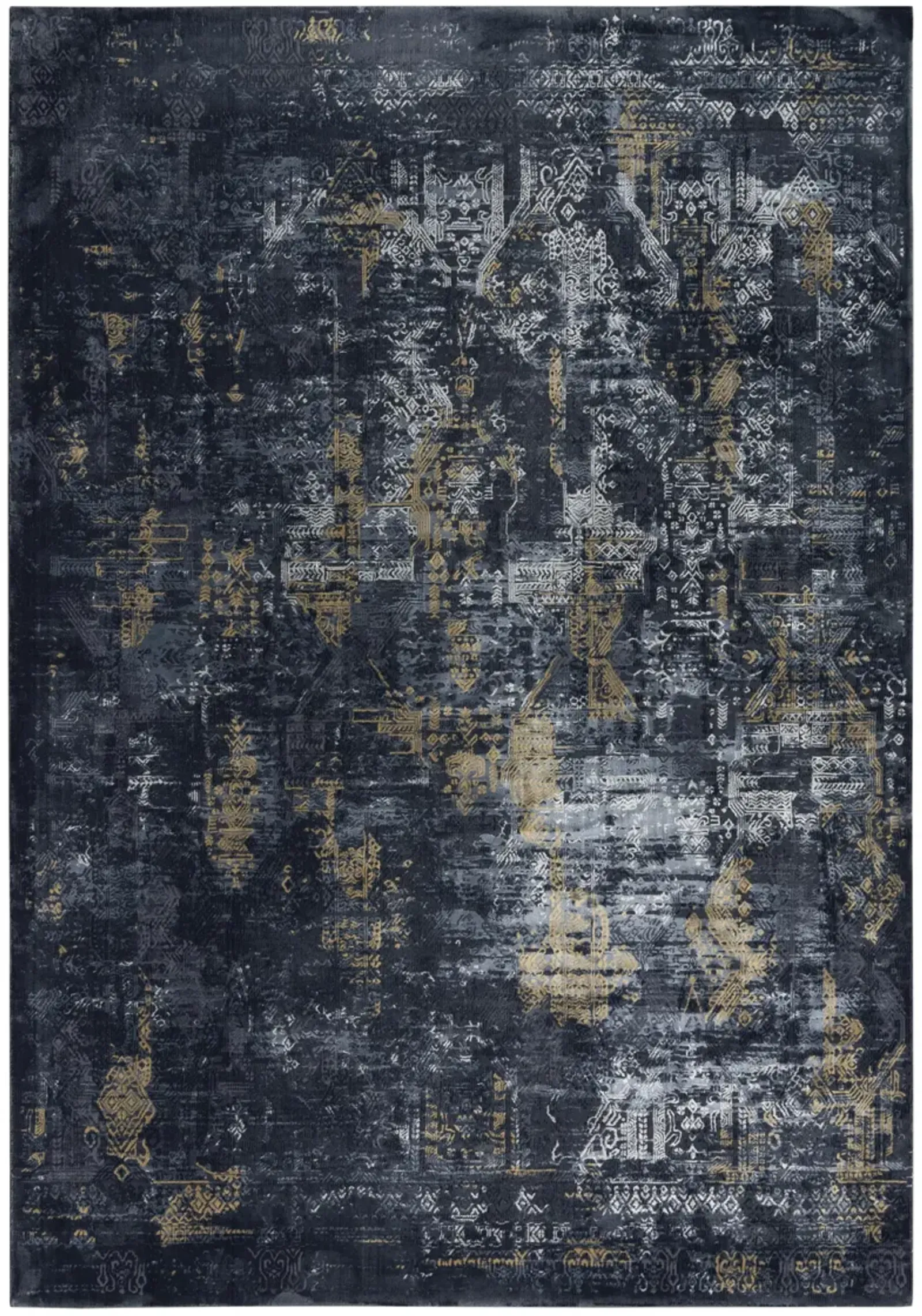 Emerge Gray/Black  Polyester 5'3" x 7'6" Rectangle Rug