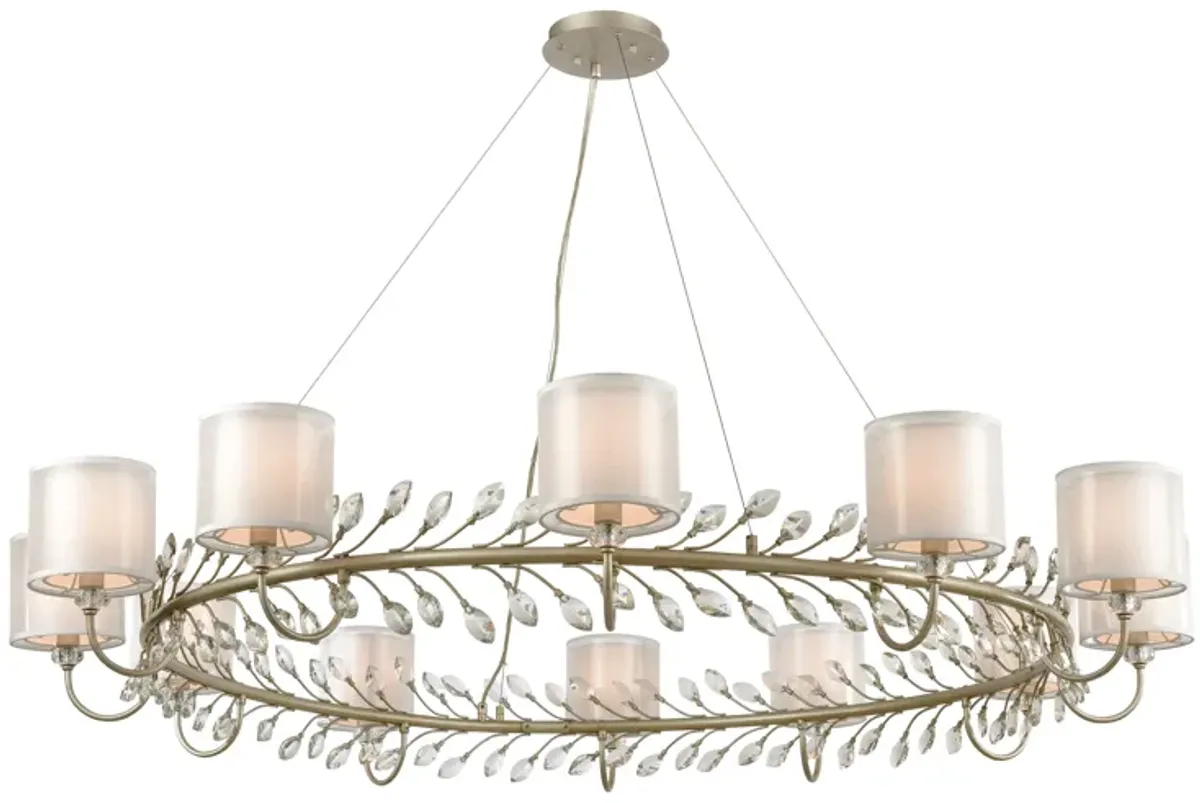 Asbury 62" Wide 12-Light Chandelier - Aged Silver