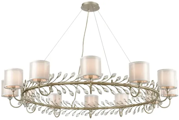 Asbury 62" Wide 12-Light Chandelier - Aged Silver
