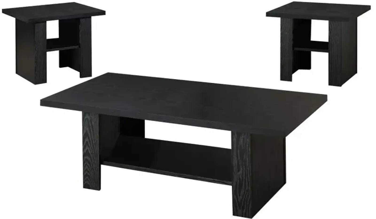 Aclare 3-Piece Occasional Table Set Black Oak