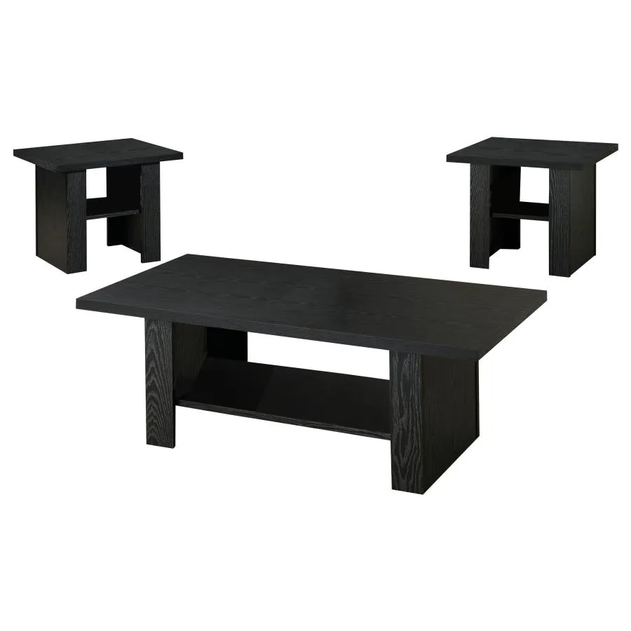 Aclare 3-Piece Occasional Table Set Black Oak