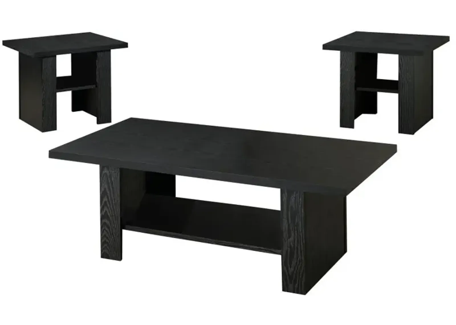 Aclare 3-Piece Occasional Table Set Black Oak