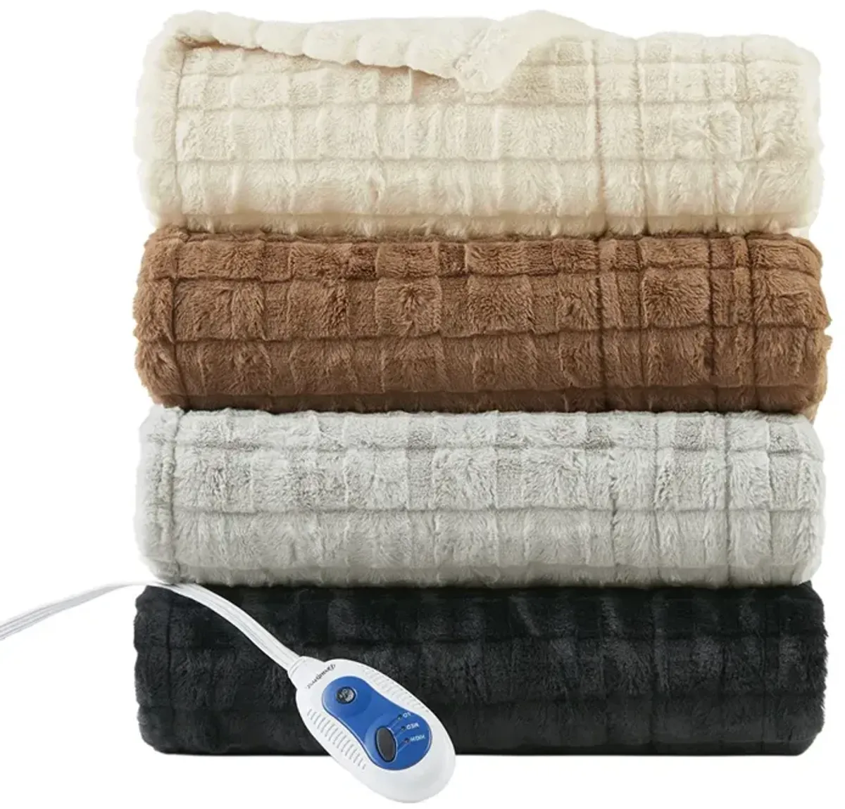 Oversized Faux Fur Heated Throw