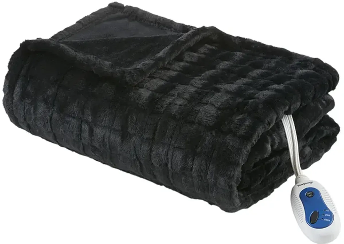 Oversized Faux Fur Heated Throw