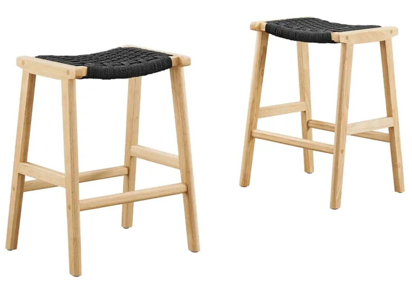 Saoirse Woven Rope Wood Counter Stool - Set of 2