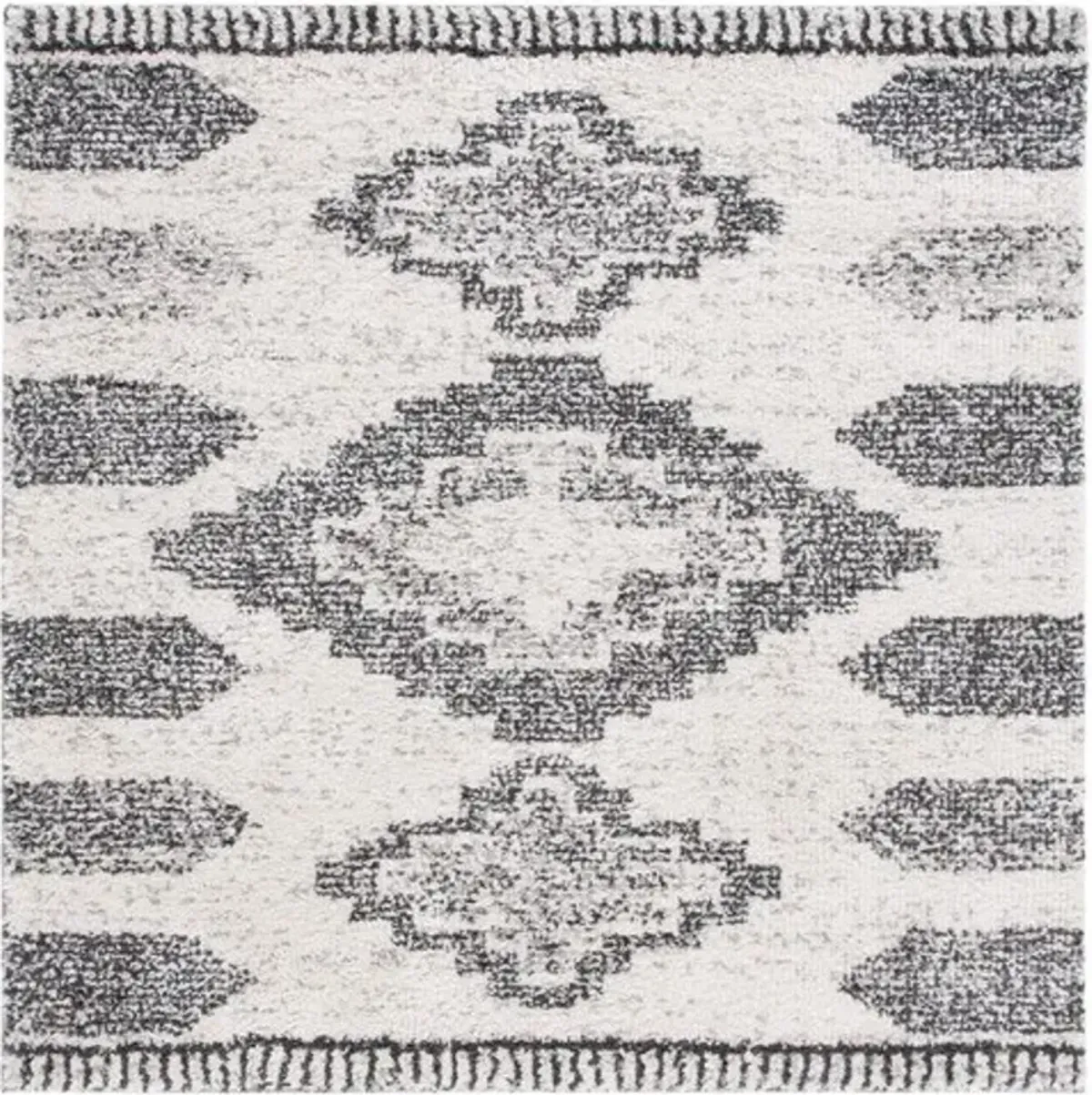 JERICHO SHAG 108 Black 6'-7' X 6'-7' Square Square Rug