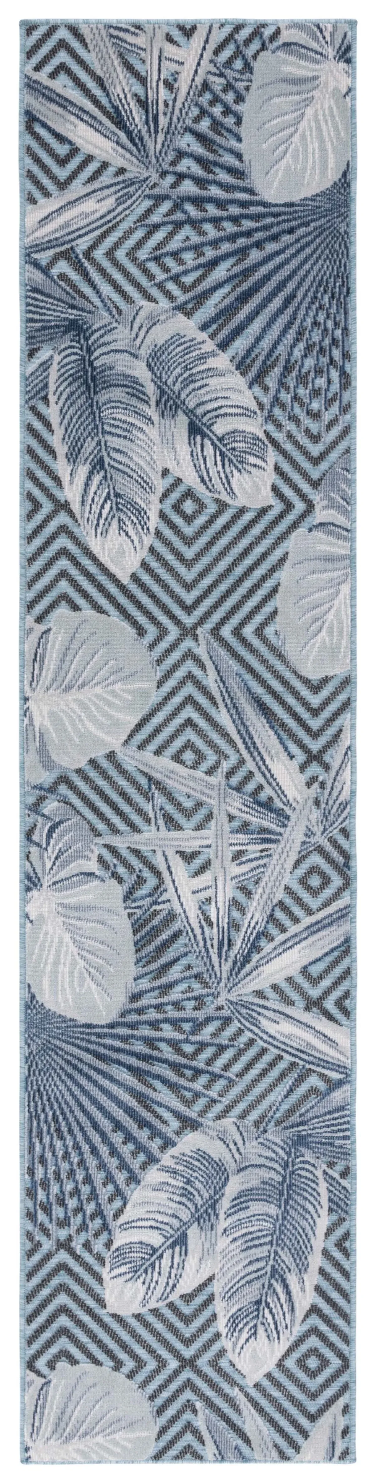 CABANA 447 AQUA  2' x 10' Runner Rug