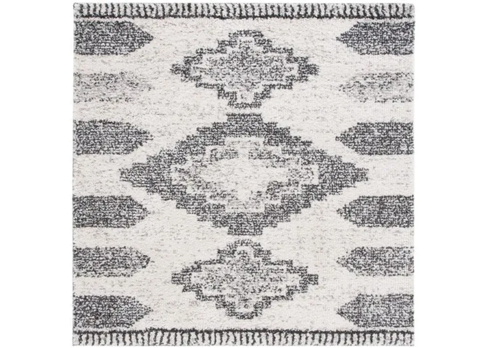 JERICHO SHAG 108 Black 6'-7' X 6'-7' Square Square Rug